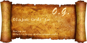 Olajos Gréta névjegykártya
